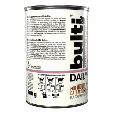 BULTI Daily Meal Adult Nassfutter für Katzen – Dose 400 g BULTI Daily Meal Adult Nassfutter für Katzen – Dose 400 g