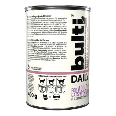 BULTI Daily Meal Adult Nassfutter für Katzen – Dose 400 g