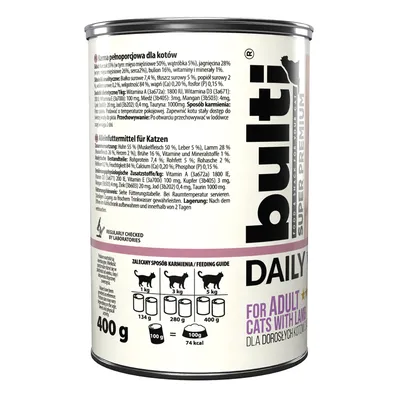 BULTI Daily Meal Adult Nassfutter für Katzen – Dose 400 g BULTI Daily Meal Adult Nassfutter für Katzen – Dose 400 g