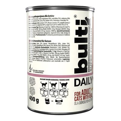 BULTI Daily Meal Adult Nassfutter für Katzen – Dose 400 g