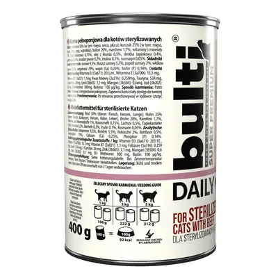 BULTI Daily Meal Sterilized Nassfutter für Katzen – Dose 400 g BULTI Daily Meal Sterilized Nassfutter für Katzen – Dose 400 g