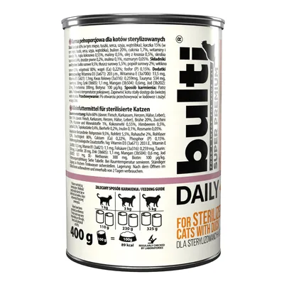 BULTI Daily Meal Sterilized Nassfutter für Katzen – Dose 400 g