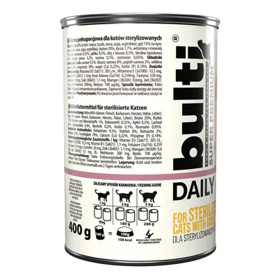 BULTI Daily Meal Sterilized Nassfutter für Katzen – Dose 400 g BULTI Daily Meal Sterilized Nassfutter für Katzen – Dose 400 g