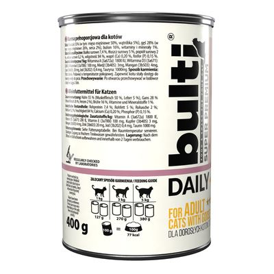 BULTI Daily Meal Adult Nassfutter für Katzen – Dose 400 g