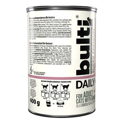 BULTI Daily Meal Adult Nassfutter für Katzen – Dose 400 g