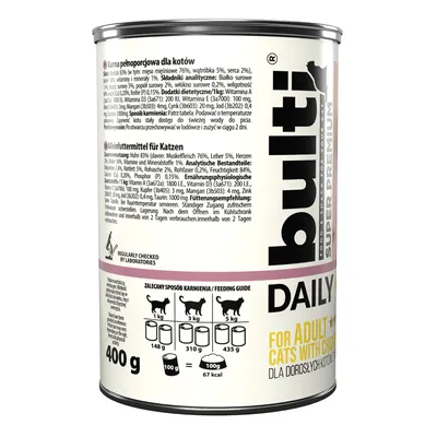 BULTI Daily Meal Adult Nassfutter für Katzen – Dose 400 g