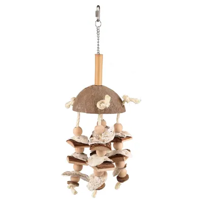 Flamingo Vogelspielzeug Sully mit Kokosnuss + Seil + Luffa Flamingo Vogelspielzeug Sully mit Kokosnuss + Seil + Luffa