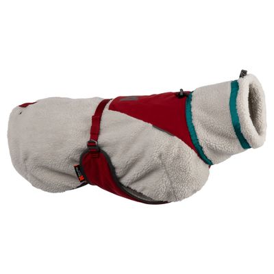 Non-stop dogwear Hundejacke Trekking Fleece Jacket grau/weinrot/türkis