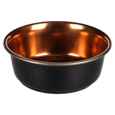 Flamingo Futter- und Trinknapf Ezra rund schwarz/kupfer für Katzen Flamingo Futter- und Trinknapf Ezra rund schwarz/kupfer für Katzen