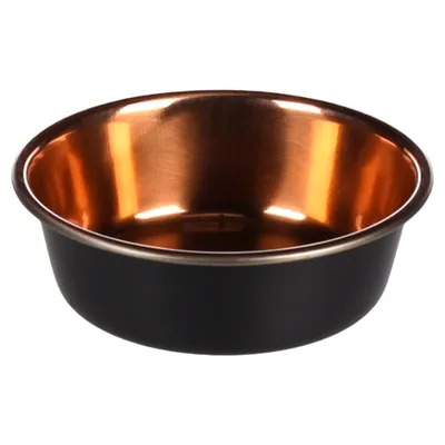 Flamingo Futter- und Trinknapf Ezra rund schwarz/kupfer für Katzen Flamingo Futter- und Trinknapf Ezra rund schwarz/kupfer für Katzen