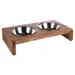 Flamingo Futter- und Trinknapf Duo Dinner silber/braun für Katzen