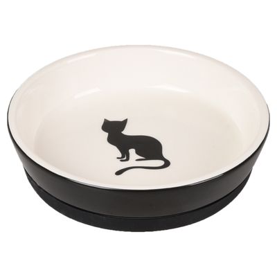 Flamingo Napf Katze Nala Keramik Antirutsch schwarz/weiß