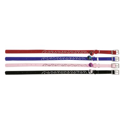 Flamingo Katzenhalsband Samt Diamond Wave