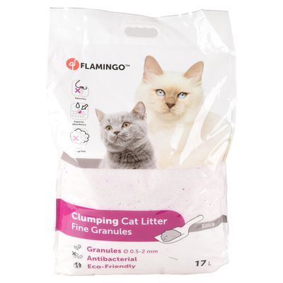 Flamingo Katzenstreu Silica fein Klumpstreu 17 l