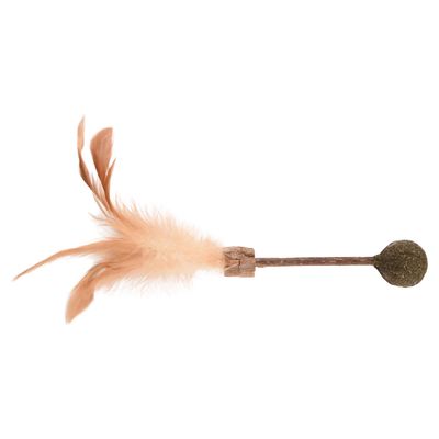 Flamingo Katzenspielzeug Topsy Stick Holz mit Kugel Matatabi Natur