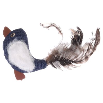 Flamingo Katzenspielzeug Vogel Jeany blau