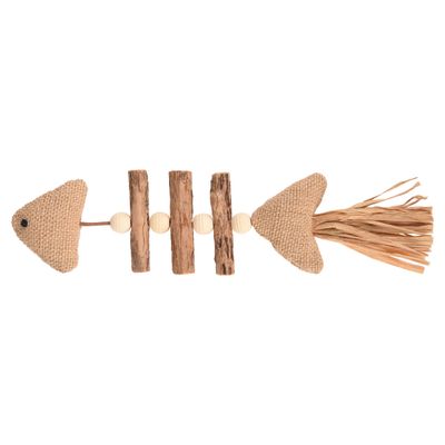 Flamingo Katzenspielzeug Topsy Fisch Holz Matatabi Natur