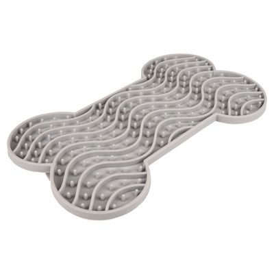 Flamingo Leckmatte Yummee Silikon Knochen grau
