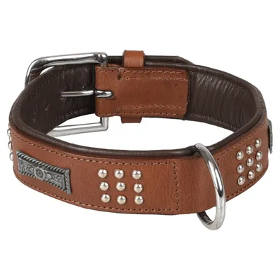 Flamingo Halsband Sedona Leder mit Nieten braun