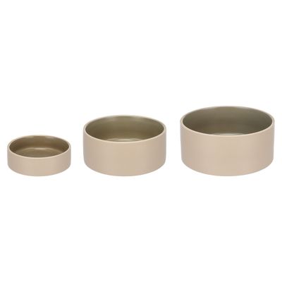 Flamingo Futter- und Trinknapf Anca rund beige/grün