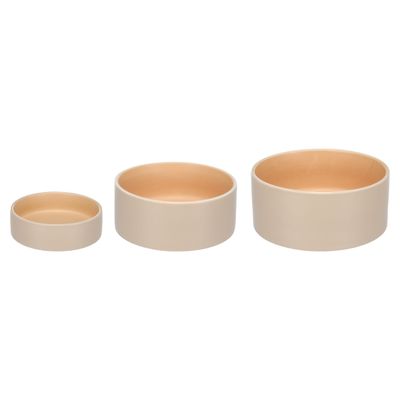 Flamingo Futter- und Trinknapf Anca rund beige/orange