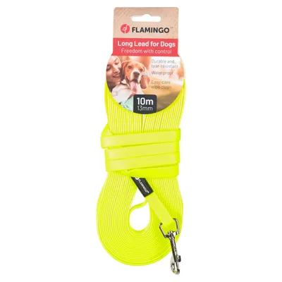 Flamingo Trainings- und Schleppleine Caspar Fluo gelb Flamingo Trainings- und Schleppleine Caspar Fluo gelb