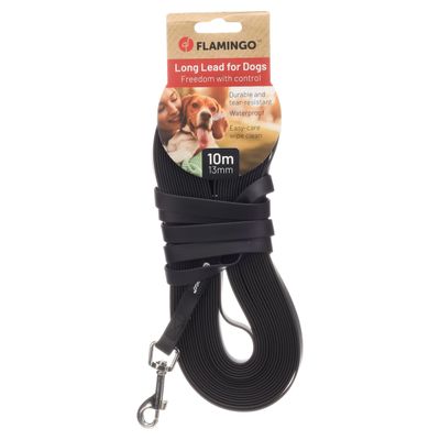 Flamingo Trainings und Schleppleine Caspar schwarz