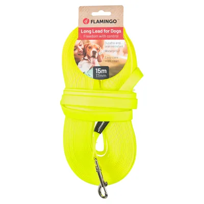 Flamingo Trainings- und Schleppleine Caspar Fluo gelb Flamingo Trainings- und Schleppleine Caspar Fluo gelb