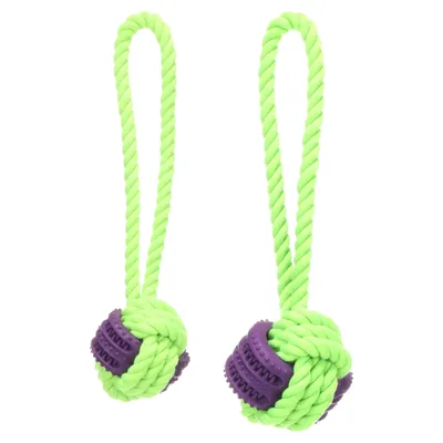 Flamingo Hundespielzeug Gropa Zerrseil & Knotenball grün/violett Flamingo Hundespielzeug Gropa Zerrseil & Knotenball grün/violett