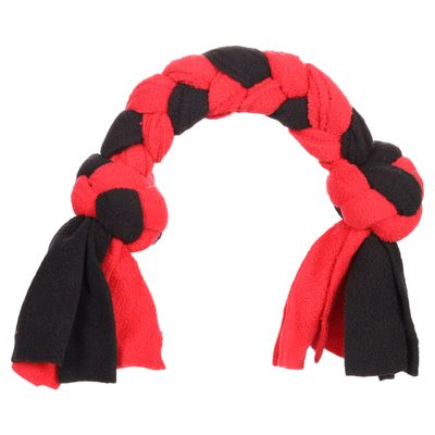 Flamingo Hundespielzeug Womas Fleece geknoteter Knochen rot/schwarz