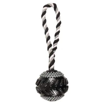 Flamingo Hundespielzeug TPR Gladiator Curling + Seil schwarz Flamingo Hundespielzeug TPR Gladiator Curling + Seil schwarz