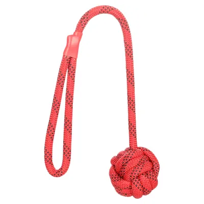 Flamingo Hundespielzeug Vokas Zugseil mit Ball schwarz/rot Flamingo Hundespielzeug Vokas Zugseil mit Ball schwarz/rot