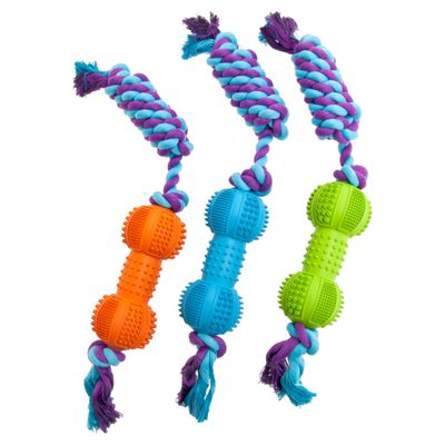 Flamingo Hundespielzeug Boomer Dental Hantel mit Seil