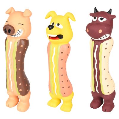 Flamingo Hundespielzeug Latex Hotdog
