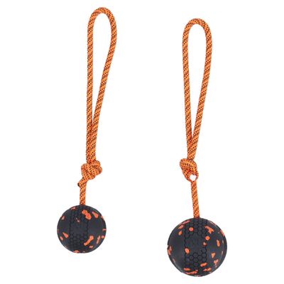 Non-stop dogwear Hundespielzeug Ball on Rope orange/schwarz