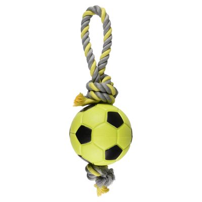 Flamingo Hundespielzeug TPR Sporty Fußball + Seil grün