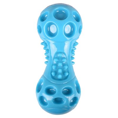 Flamingo Hundespielzeug TPR Wido Squeak Hantel blau