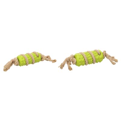 Flamingo Hundespielzeug Twirly Stick mit Seil grün