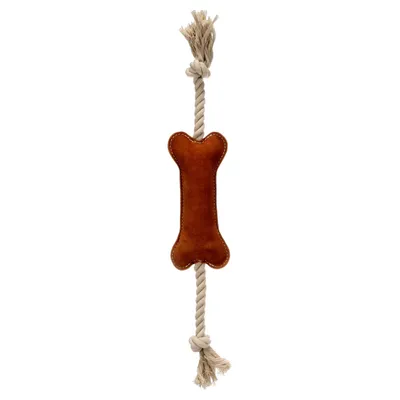 Flamingo Hundespielzeug Swa Knochen aus Leder braun Flamingo Hundespielzeug Swa Knochen aus Leder braun