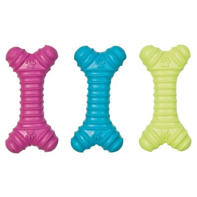 Flamingo Gummi Squeaky Knochen mit Pfötchen