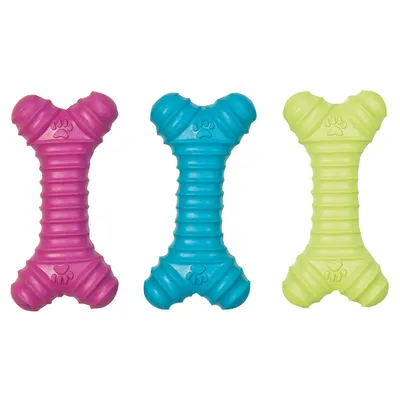 Flamingo Gummi Squeaky Knochen mit Pfötchen Flamingo Gummi Squeaky Knochen mit Pfötchen