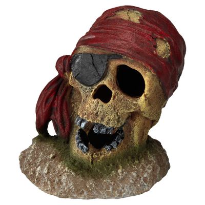Aqua Della Aquariumdekoration Piraten-Totenkopf mit Augenklappe