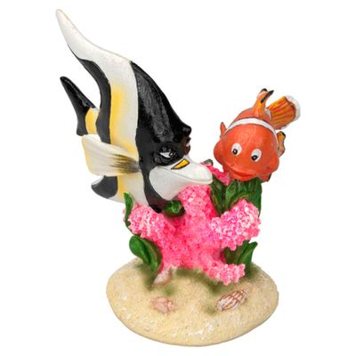 Aqua Della Aquariumdekoration Clownfisch mit Skalar