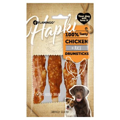 Flamingo Hundesnack Hapki Hühnerschenkel mit Huhn & Reis