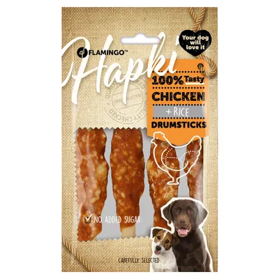 Flamingo Hundesnack Hapki Hühnerschenkel mit Huhn & Reis Flamingo Hundesnack Hapki Hühnerschenkel mit Huhn & Reis