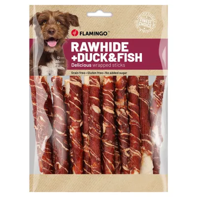 Flamingo Hundesnack R'Hide Stick mit Ente & mit Kabeljau Flamingo Hundesnack R'Hide Stick mit Ente & mit Kabeljau
