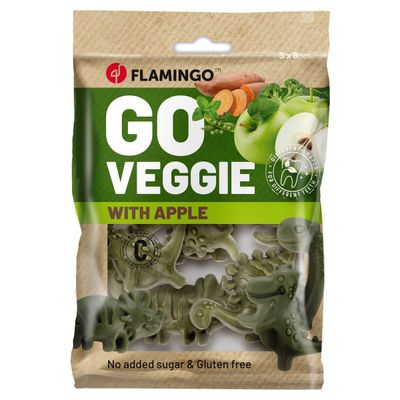Flamingo Hundesnack Veggie Dino mit Apfel grün