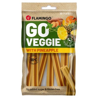 Flamingo Hundesnack Veggie Stick mit Ananas gelb