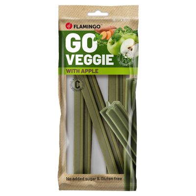Flamingo Hundesnack Veggie Stick mit Apfel grün