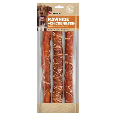 Flamingo Hundesnack R'Hide Stick mit Huhn & mit Kabeljau